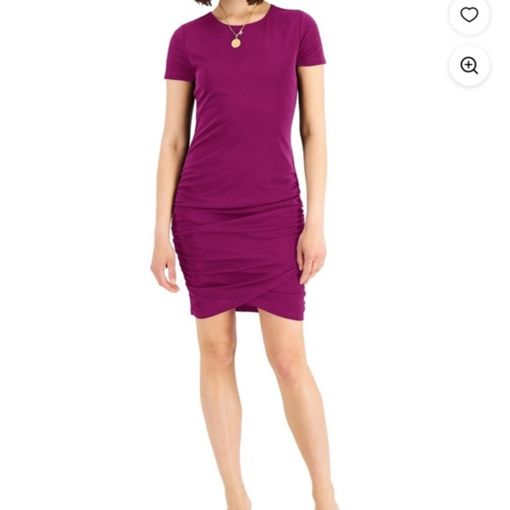 INC International Concepts NWT Desert Oasis Cranberry Dress Side Rouching Sz XL